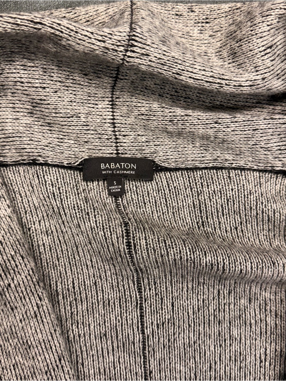 Babaton Two-Tone Gray Open-Front Cardigan - Cashmere Blend - Picture 2 of 8